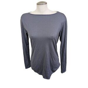 Cloudveil Women Size M Merino Wool Rich Base Layer Gray Long Sleeve Shirt Base